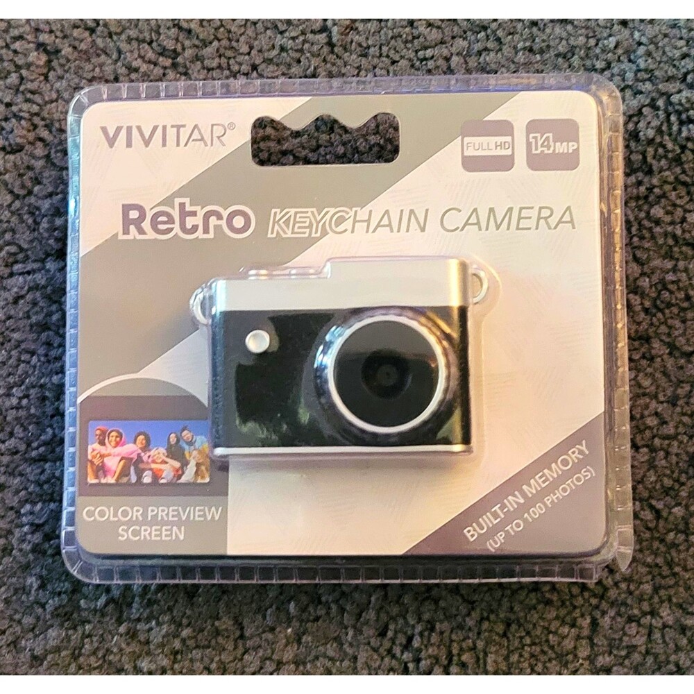 Vivitar Retro Keychain Camera 14MP Full HD Video Color Preview Screen Black